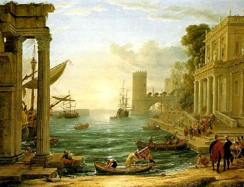 Claude Lorrain seaport with the embarkation of the queen of sheba Germany oil painting art